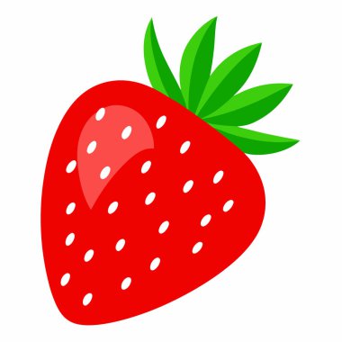 Çilek, illüstrasyon, beyaz arkaplandaki vektör.