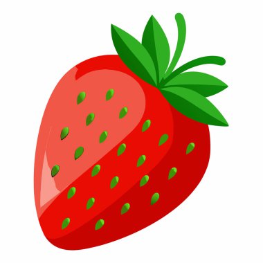 Çilek meyvesi, illüstrasyon, beyaz arkaplanda vektör