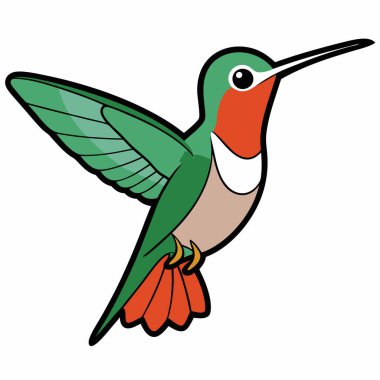 Sinekkuşu çizgi film vektör illüstrasyon grafik tasarımı