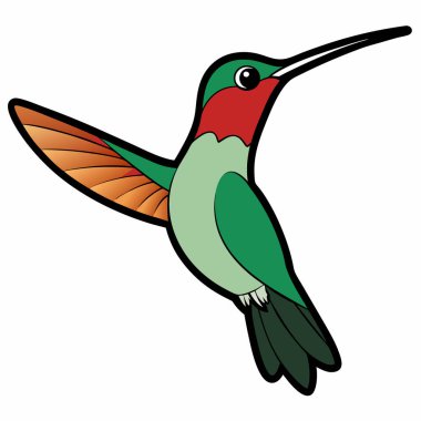 Sinek kuşunun çizgi film görüntüsü. vektör illüstrasyonu