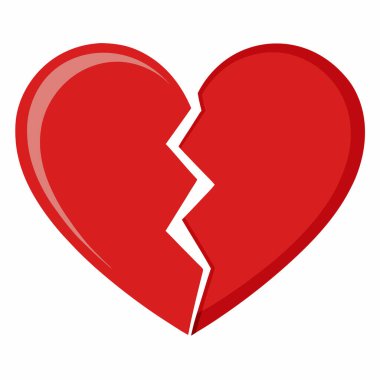 Kırık kalp ikonu. düz renk tasarım vektör çizimi.