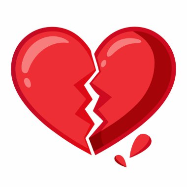 Kırık kalp ikonu. Kırık kalp işareti. vektör