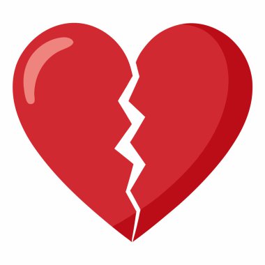 Kırık kalp ve kırık kalp ikonu