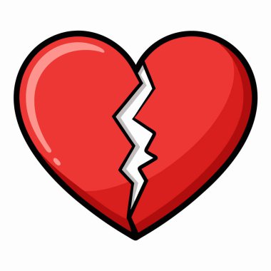 kırık kalp vektör simgesi