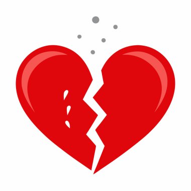Kırık kalp simgesi, düz stil
