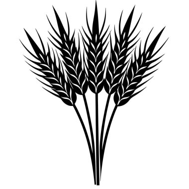 Buğday kulaklı siyah siluet.