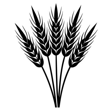 Buğday kulağı ikonu. buğday vektör illüstrasyonunun siyah rengi.