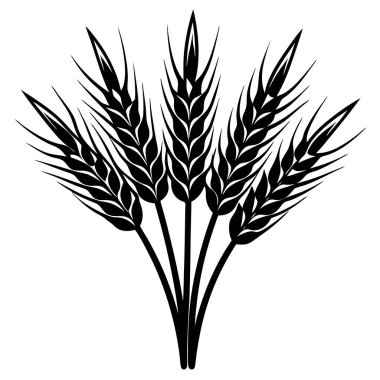 Buğday kulağı ikonu. Beyaz üzerinde izole edilmiş web tasarımı için basit kulak vektör simgeleri çizimi
