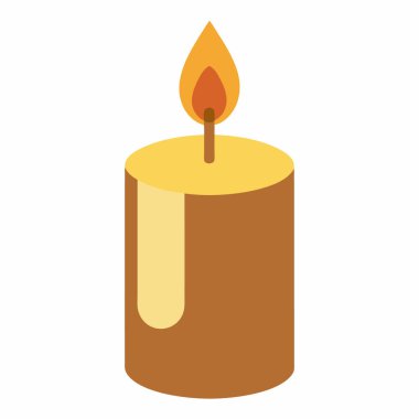 yanan mum düz vektör simgesi