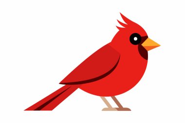 kırmızı kuş simgesi, düz stil