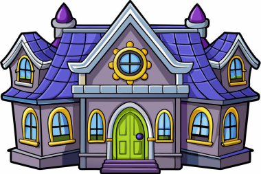Mor pencereli çizgi film evi