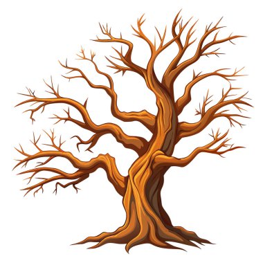 Ağacın yapraklı vektör çizimi.