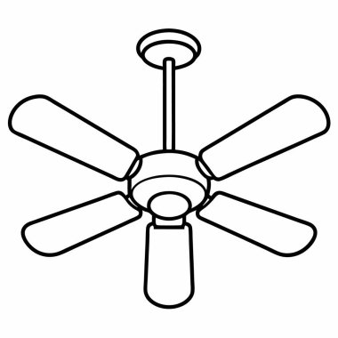 fan simgesi, dış hat biçimi beyaz arkaplan vektörü, dış hat sembolü, vektör illüstrasyonu