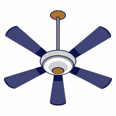 Beyaz arkaplanda izole edilmiş çizgi film tarzında hayran simgesi. hava sembolü