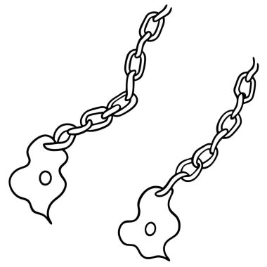 Farklı renkler zinciri. Beyaz arkaplanda izole edilmiş vektör illüstrasyonu.