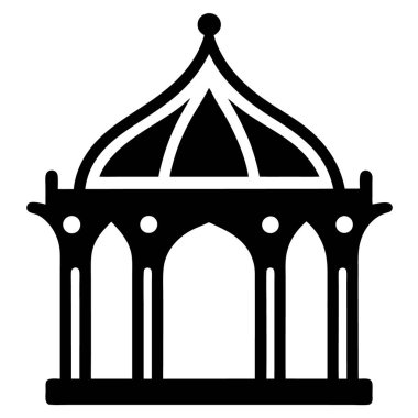 Bir cami simgesinin vektör illüstrasyonu