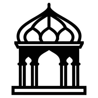 Cami simgesi vektörü web ve mobil uygulama tasarımınız için beyaz arkaplanda izole edildi, ramazan logosu kavramı