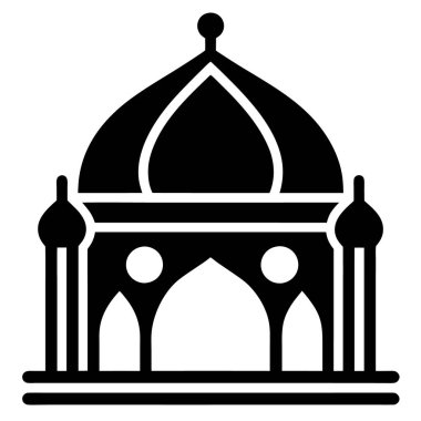 İslam binası, cami simgesi, vektör illüstrasyonu