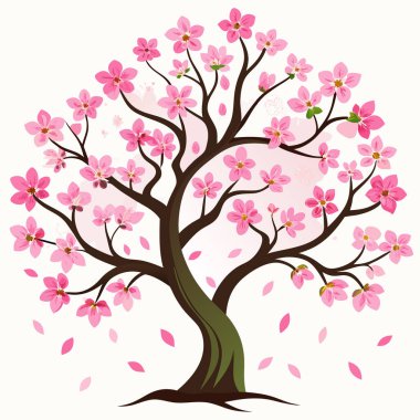 ağaç pembe çiçek vektör illüstrasyonuName