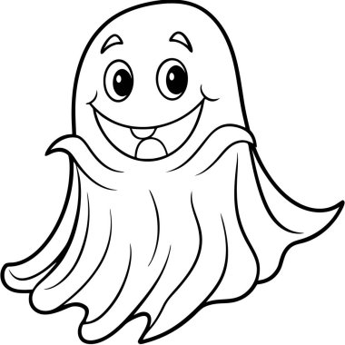 Mutlu cadılar bayramı hayaleti ya da canavarı çizgi filminin vektör çizimi