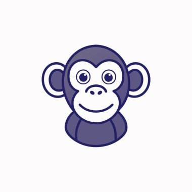 maymun vektör simgesi. Hayvan simgesi düzenlenebilir. Web ve mobil uygulamalarda kullanılmak için hayvan sembolü, vektör illüstrasyon yazdırma medyası. İnce çizgi çizimi