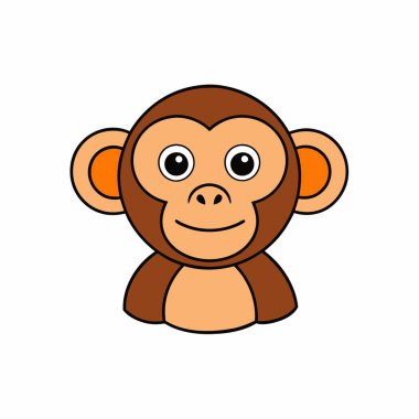 sevimli maymun hayvan izole simgesi