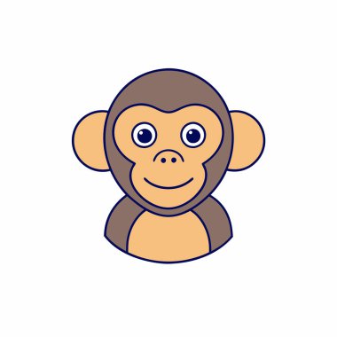 düz stil maymun ikonu. vektör illüstrasyonu