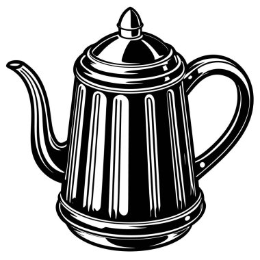 Siyah beyaz kahve fincanının vektör çizimi