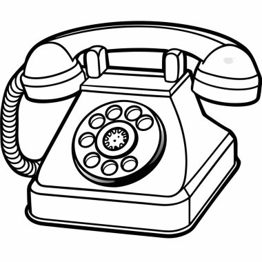 Beyaz arkaplanda telefon, illüstrasyon, vektör.