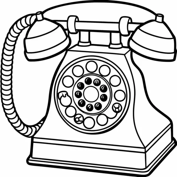 siyah telefon alıcısı, vektör illüstrasyonu