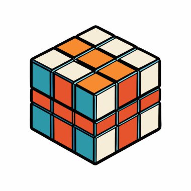 rubik küp üzerinde beyaz izole