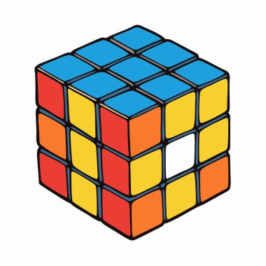 Rubik küpünün vektör çizimi