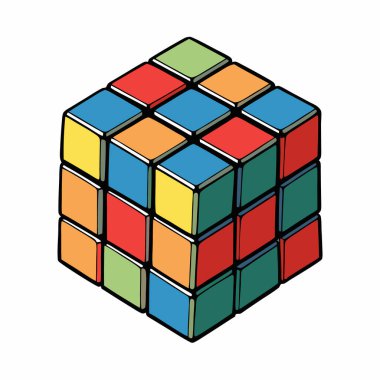 Renkli küp vektör kümesi