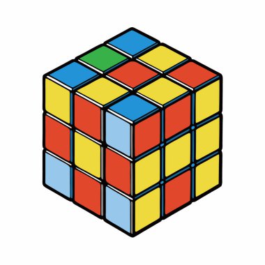 vektör, beyaz arkaplan üzerinde renkli rubik küp