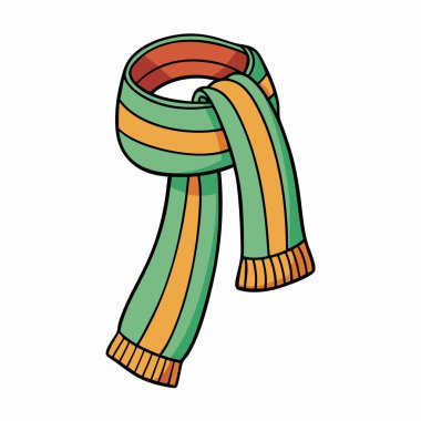 vektör, beyaz arkaplanda renkli eşarp