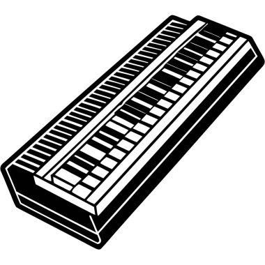 synthesizer klavyesi izole edilmiş simge tasarımı, vektör illüstrasyon grafiği