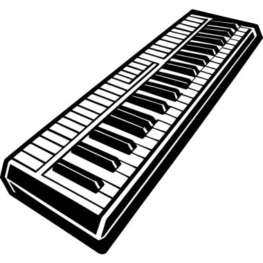 Müzik ikonlu klavye. Klavye tasarımı. vektör illüstrasyonu