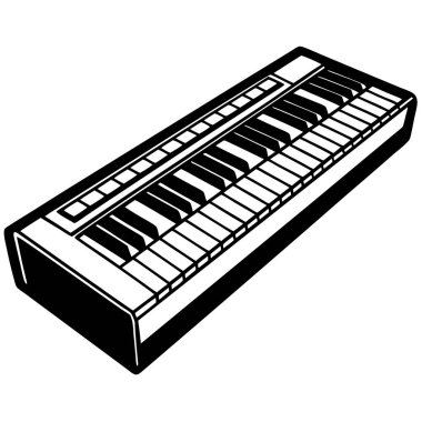 Klavye müziği müzik enstrümanı vektör illüstrasyonu