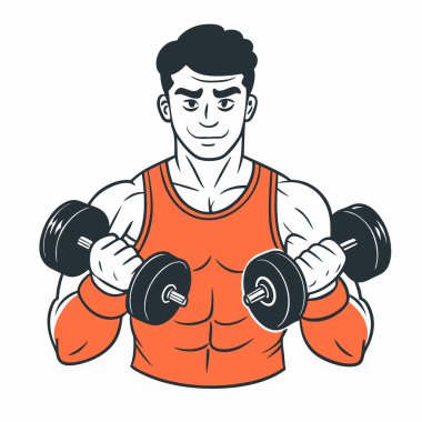 Dumbbell ile güçlü adam