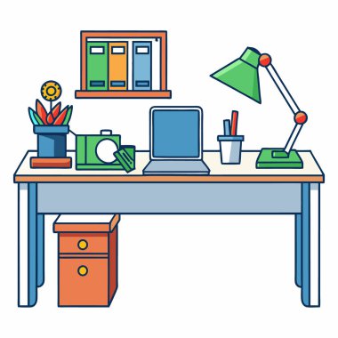 Masaüstü bilgisayarı olan ofis çalışma yeri