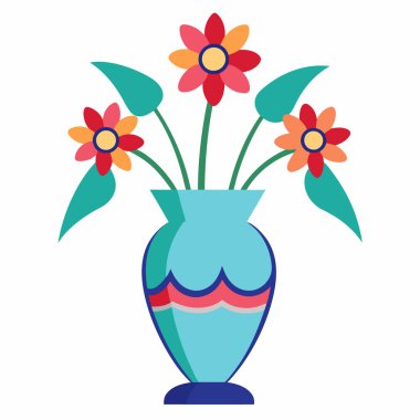 Çiçek vazosu çiçek süslemesi