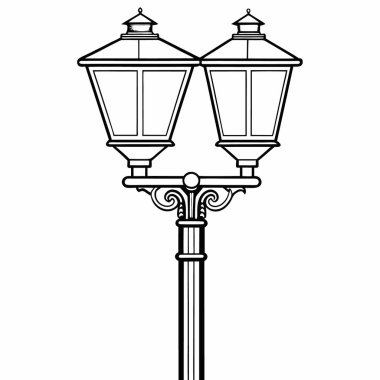 Sokak lambası ikonu. Ağ için ışık lambası ikon vektör simgesi çizimi