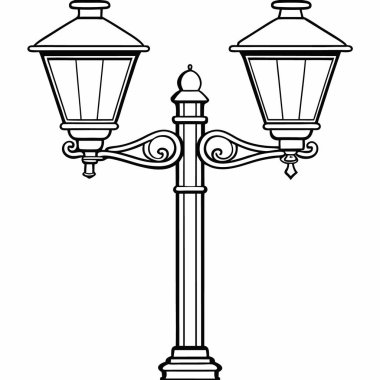 sokak lambası beyaz izole