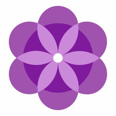 mor çiçek simgesi, vektör illüstrasyonu