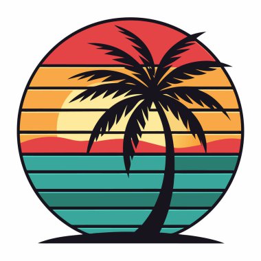 Palmiye ağacı logo tasarımı vektör şablonu