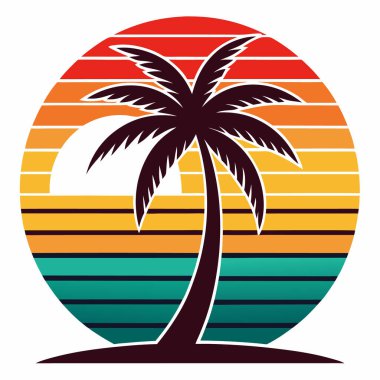 Palmiye ağacı ile vektör illüstrasyonu