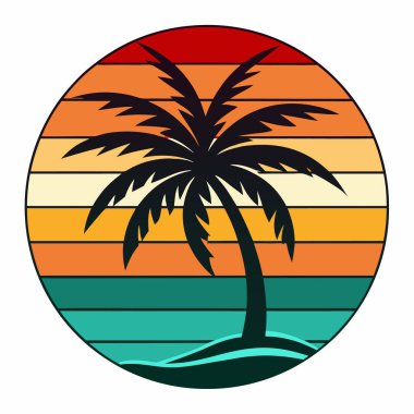 Hawaii adalı palmiye ve ada.