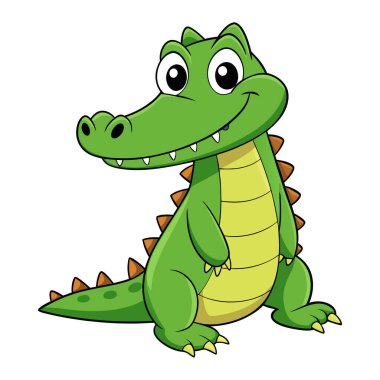 Timsah çizgi film karakteri çizimi arka planda izole edildi