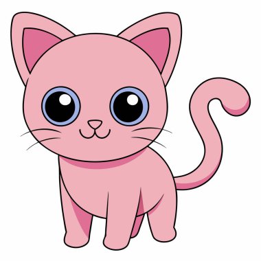 Tatlı kedi çizgi filmi izole edilmiş.