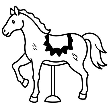 çizgi film at simgesi, vektör illüstrasyonu